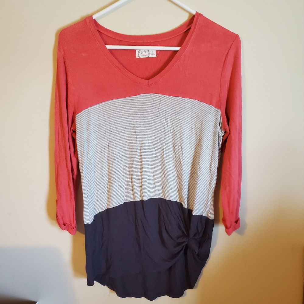 Maurices small color black 3/4 sleeve tunic